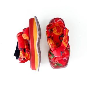 Farm Rio Fruit Print Puffy Platform Sandals